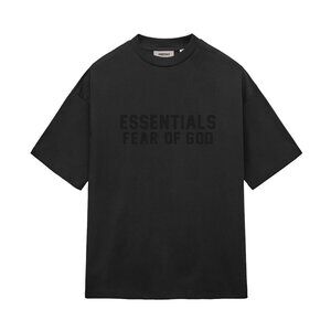 ESSENTIALS Flocked Small Letters Short T-shirt